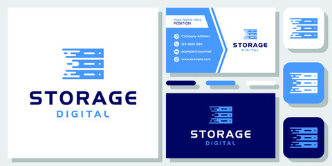 Storage Digital Technology Data Base Icon Modern logo design inspiration with Layout Template Business Card