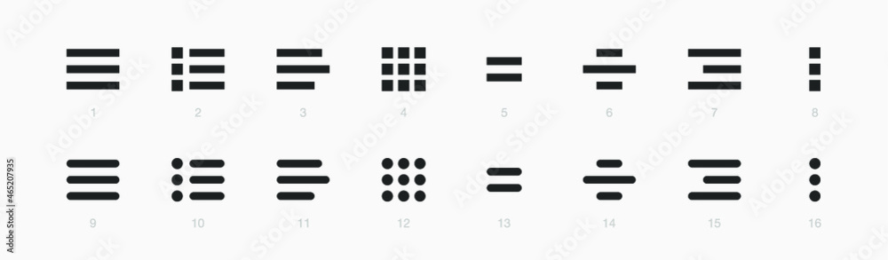 Poster Set of website navigation menu icons 