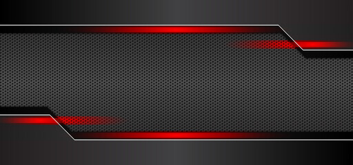 Realistic modern background with metallic black and red light line. Sport design concept background good for poster, banner, web page and other. Vector eps 10
