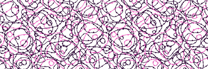 Banner horizontal abstract round geometric shapes. Vector illustration, template.