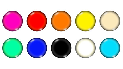 3d Set glossy of popular social app icons with shadow