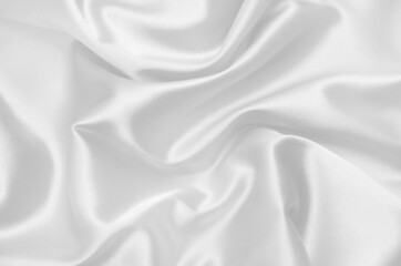 Fototapeta na wymiar Smooth elegant white silk can use as background