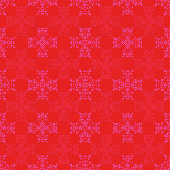 Pink and red dotted cross vector seamless repeat pattern print background
