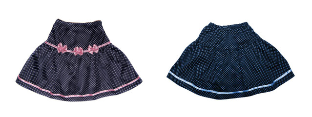 Child or woman's polka-dot skirt. Isolated on white background