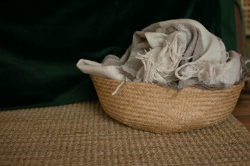 basket with laundry