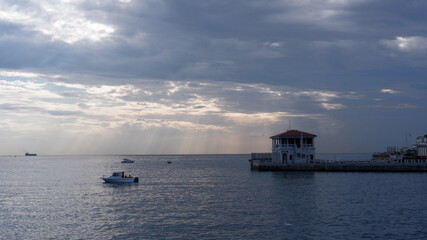 sunset over the river