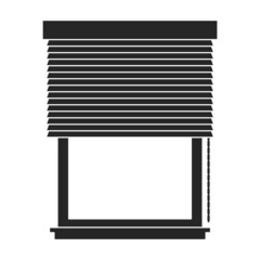 Window blind vector black icon. Vector illustration jalousie on white background. Isolated black illustration icon of window blind .