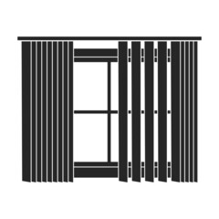 Window blind vector black icon. Vector illustration jalousie on white background. Isolated black illustration icon of window blind .