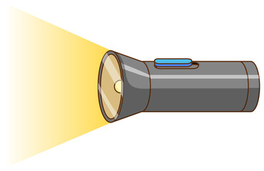 Torch or flashlight on white background