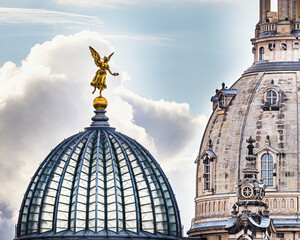 historic dome building in a city, The Dome is from the Art Academy in Dresden saxony
