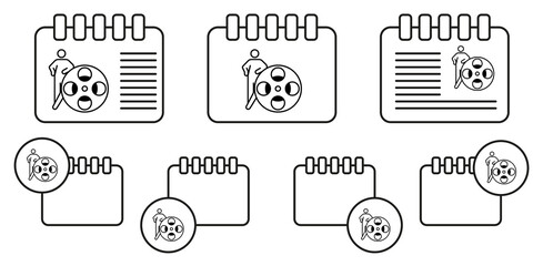 Cinema, entertainment vector icon in calender set illustration for ui and ux, website or mobile application