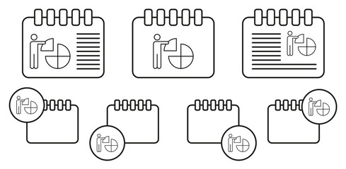 Statistics, growth graph vector icon in calender set illustration for ui and ux, website or mobile application