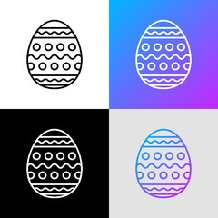 Easter egg thin line icon. Religion holiday. Modern vector illustration.