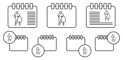 Builder vector icon in calender set illustration for ui and ux, website or mobile application