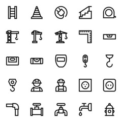 Outline icons for construction.