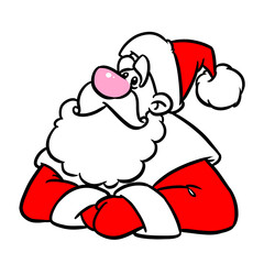 Santa Claus poster minimalism christmas illustration cartoon