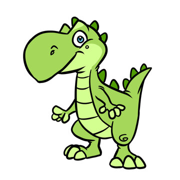 Little minimalism dinosaur tyrannosaurus rex illustration cartoon