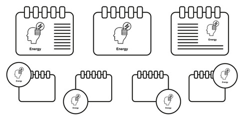 Brain, energy vector icon in calender set illustration for ui and ux, website or mobile application