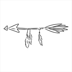 Ethnic arrows, feathers. Boho style. boho arrow vector