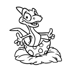 Birthday little dinosaur egg character illustration cartoon coloring