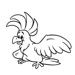 Bird parrot cockatoo character illustration cartoon coloring