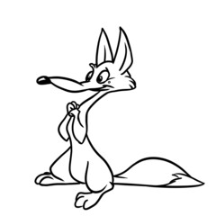 fox animal character illustration cartoon coloring