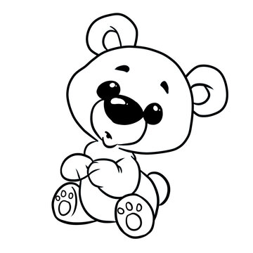 Little teddy bear boy character postcard illustration cartoon coloring