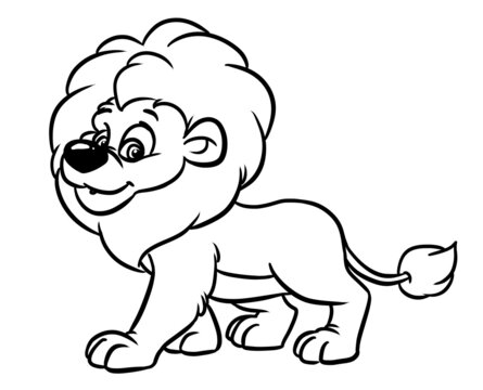 Little lion character animal illustration cartoon coloring