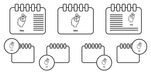 Brain, bulb, gift vector icon in calender set illustration for ui and ux, website or mobile application