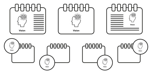 Eye, view, brain vector icon in calender set illustration for ui and ux, website or mobile application