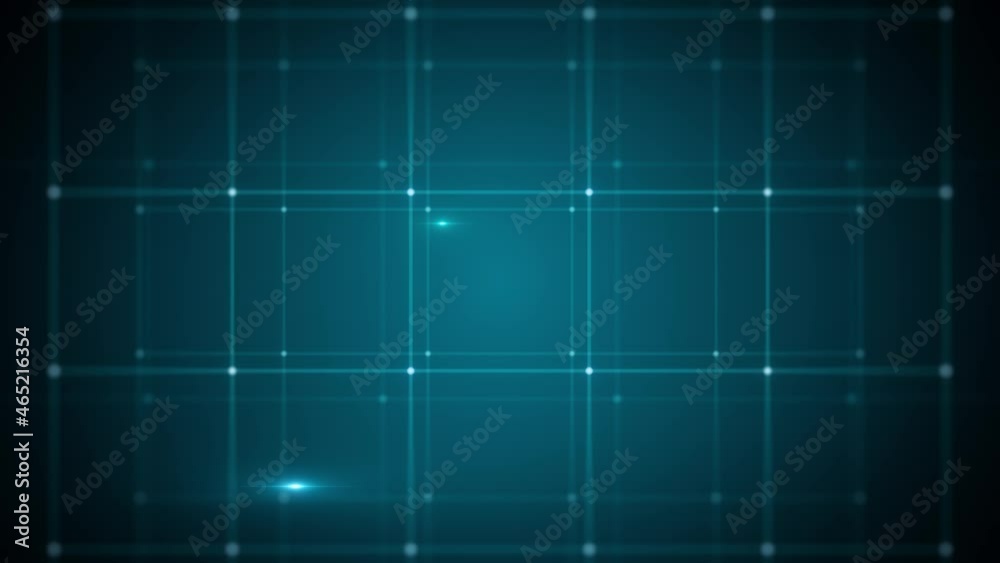 Poster Abstract Technology Background With Grid Data Zooming In Loop/ 4k animation of an abstract minimal technology background with data grid and lines and outlined cube zooming in seamless looping
