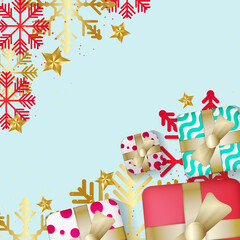 Christmas sale social media post template with space for text or product photo. Flat design vector. Usable for social media, banner and web internet ads