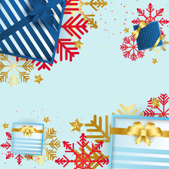 Christmas sale social media post template with space for text or product photo. Flat design vector. Usable for social media, banner and web internet ads