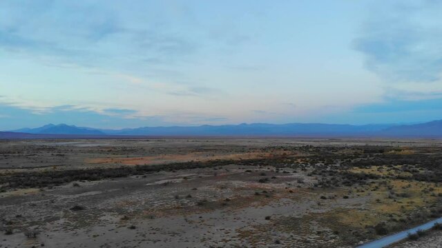 ash meadows morning panorama at blue hour in the Nevada high desert