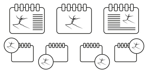 Dancer vector icon in calender set illustration for ui and ux, website or mobile application