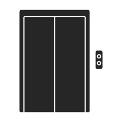 Elevator door vector icon.Black vector icon isolated on white background elevator door .
