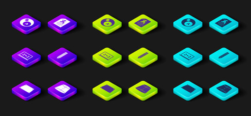 Set Acute trapezoid shape, Geometric figure, Chalkboard, Pencil, Function mathematical symbol and Subsets, math, is subset of icon. Vector