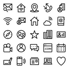 Outline icons for contact us.