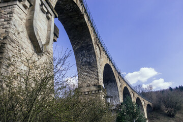 Railway viaduct against the sky