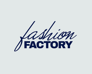 Fashion Factory typography logo. Fashion Factory clothing logo.