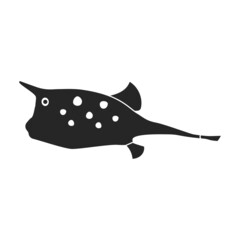 Tropical fish vector black icon. Vector illustration exotic aunafish on white background. Isolated black illustration icon of tropical fish .
