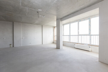 Obraz premium interior of the apartment without decoration in gray colors