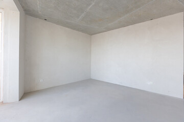 interior of the apartment without decoration in gray colors