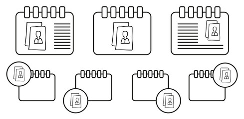 Portrait sketch vector icon in calender set illustration for ui and ux, website or mobile application
