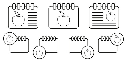 An apple sketch vector icon in calender set illustration for ui and ux, website or mobile application
