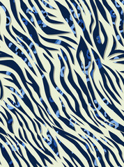 Abstract Leopard Textured Zebra Stripes Pattern Allover Seamless Elegant Design Stylish Trendy Colors Perfect for Fabric Print Wrapping Paper