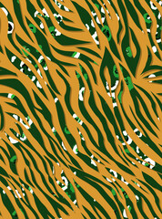 Abstract Leopard Textured Zebra Stripes Pattern Allover Seamless Elegant Design Stylish Trendy Colors Perfect for Fabric Print Wrapping Paper