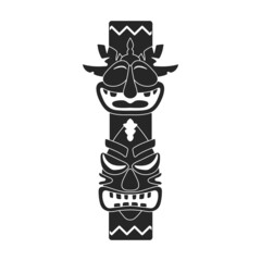 Totem tribal vector black icon. Vector illustration mask of idol on white background. Isolated black illustration icon of totem tribal .