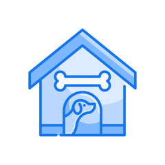 Pet Hotel Vector blue colours Icon Design illustration. Veterinary Symbol on White background EPS 10 File