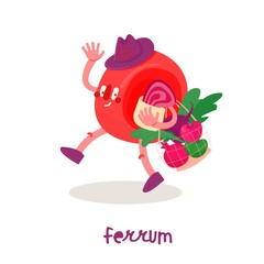 Ferrum. Cartoon character in a trendy style.